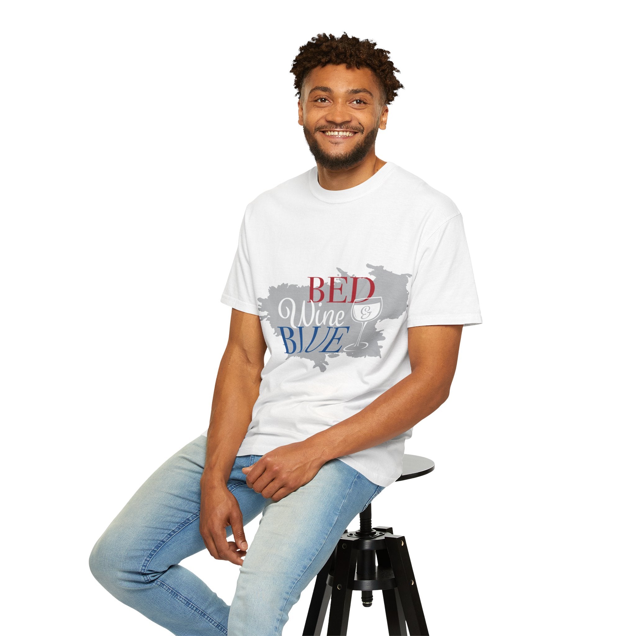 T-Shirt — "Red Wine Blue" Patriotic Graphic Tee (Fourth of July, Americana)