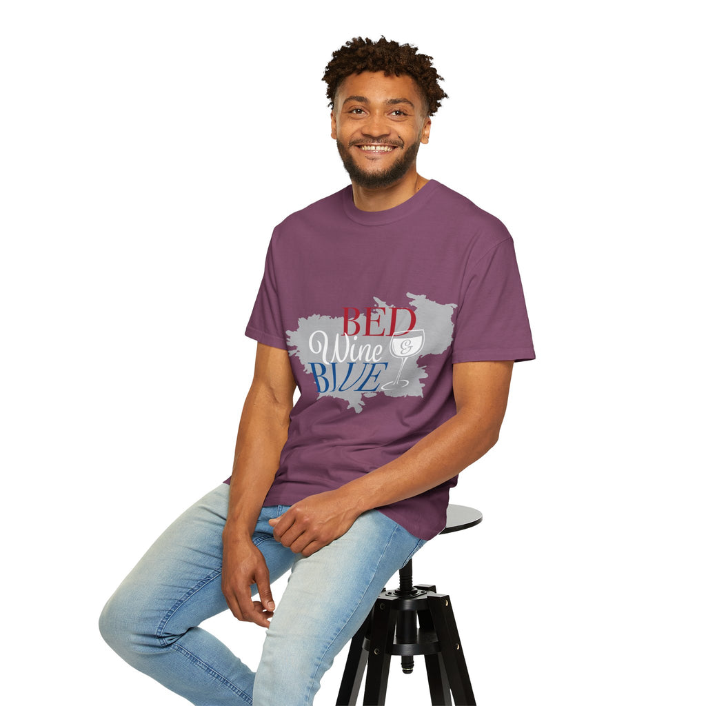 T-Shirt — "Red Wine Blue" Patriotic Graphic Tee (Fourth of July, Americana)