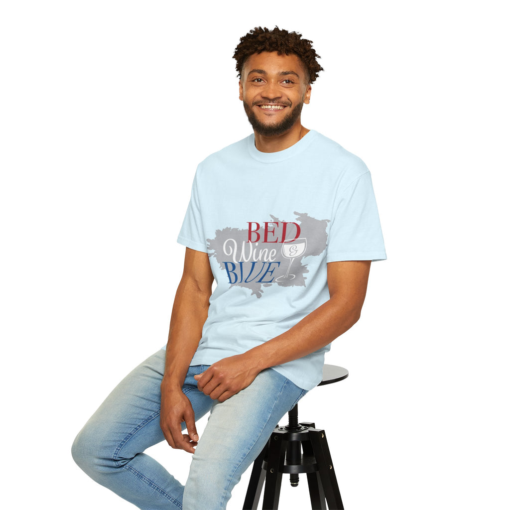T-Shirt — "Red Wine Blue" Patriotic Graphic Tee (Fourth of July, Americana)