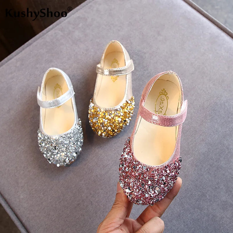 KushyShoo 2021 Spring Children Shoes Girls Princess Shoes Glitter
