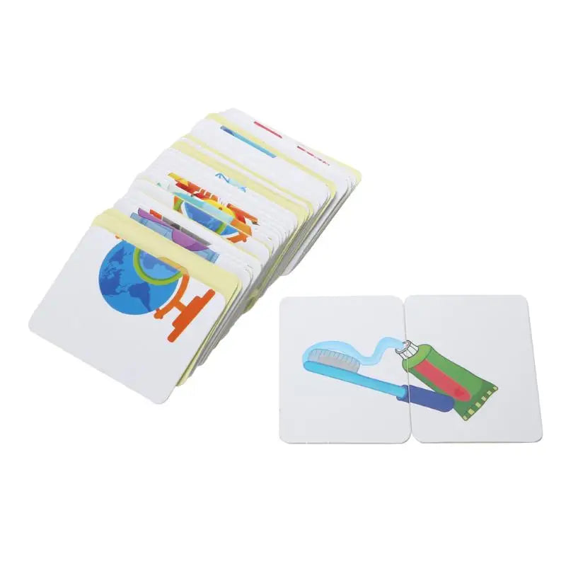 Baby Kids Cognition Puzzles Toy Toddler Iron Box Cards Matching Game