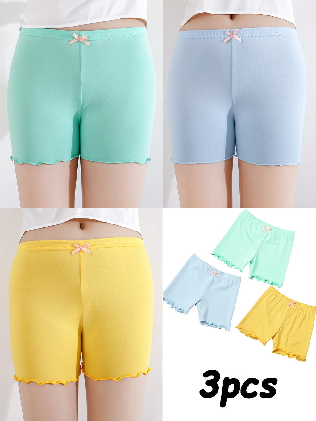 3-Pack Summer Girls Safety Shorts