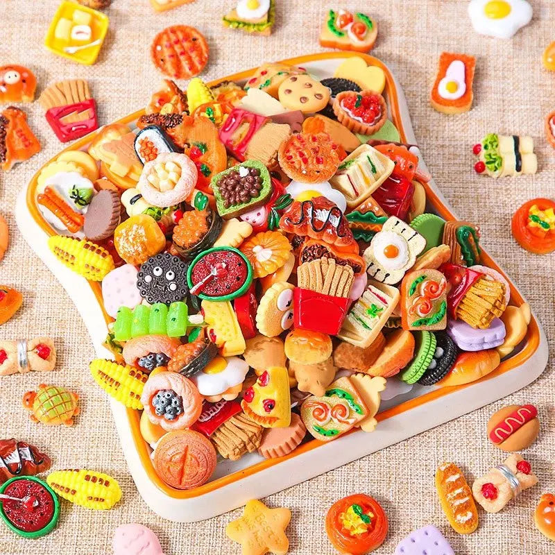 Miniature Food Toy Mixed Resin Food Dolls Kitchen Pretend Toy