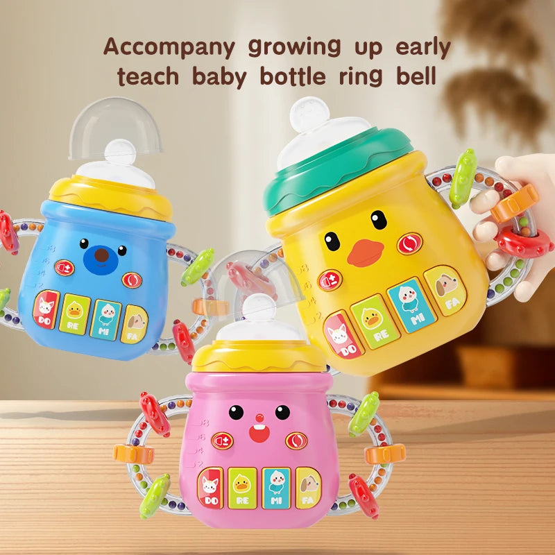 Baby Musical Pacifier Rattle Toy Early Educational Feeding Bottle