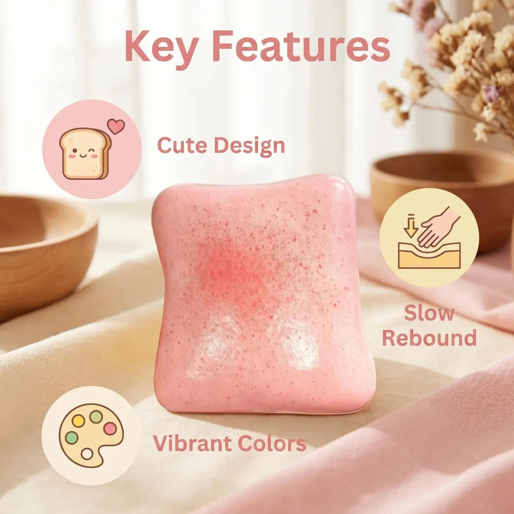 Simulation Butter Toast Bread Squishy Toy for Stress Relief Soft