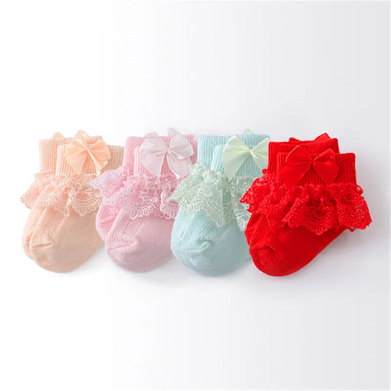 Lawadka /lot Newborn Baby Socks Cotton Lace Infant Girls Sock Princess