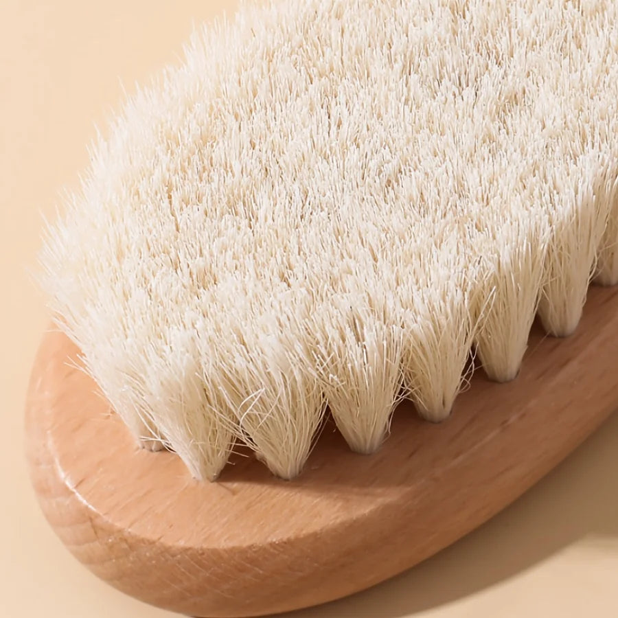 4/ Baby Care Set - Newborn Scalp Cleaning Soft Brush Beechwood Bath