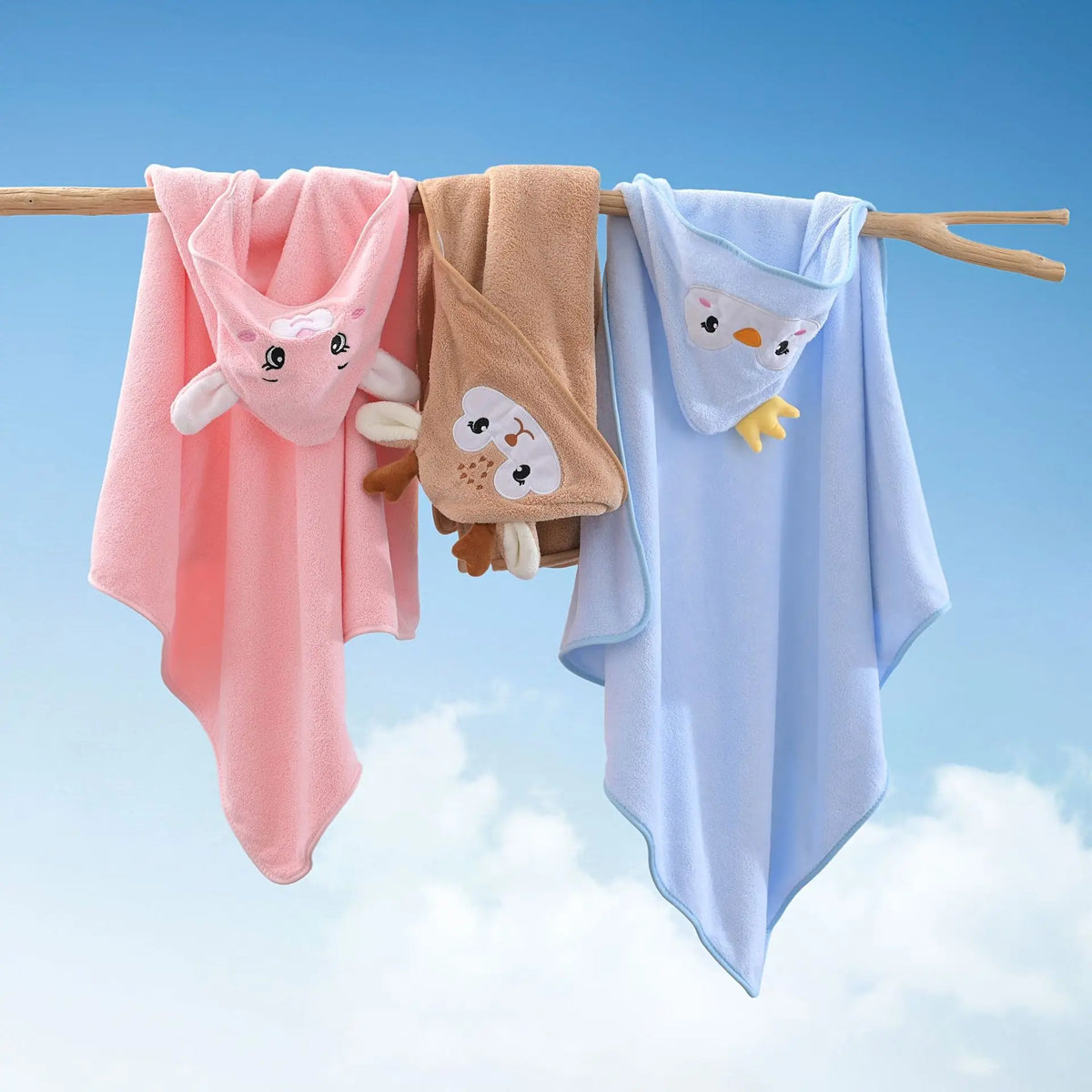 Cartoon Baby Bath Towel Infant Soft Bathrobe Hooded Swaddle Towel