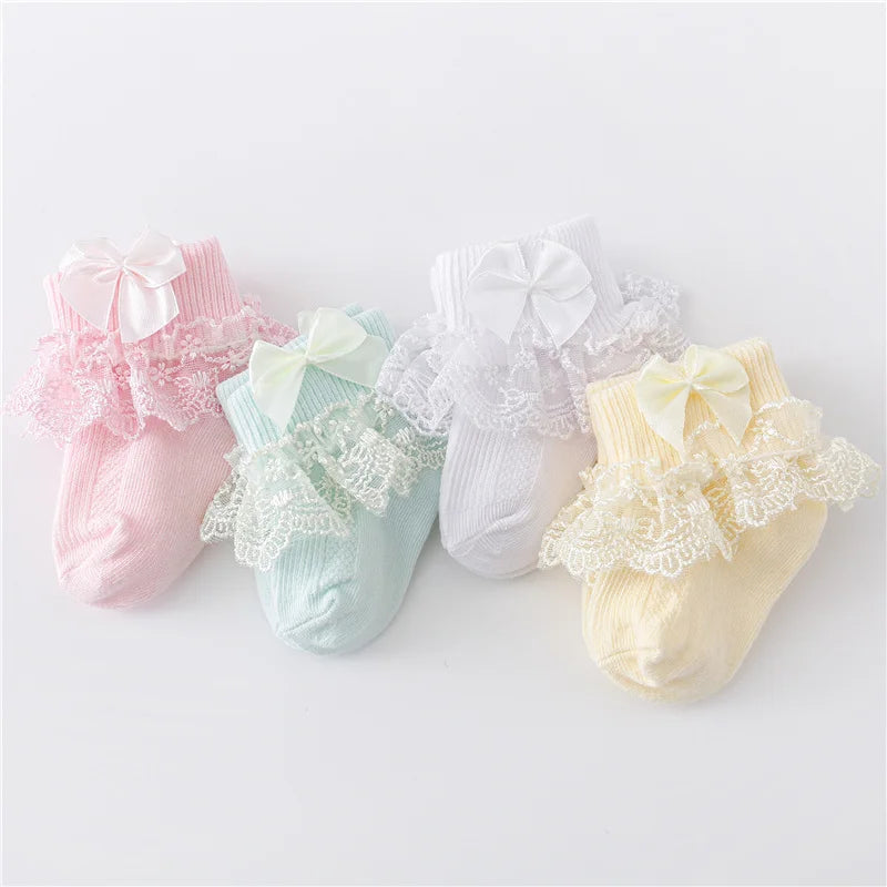 Lawadka /lot Newborn Baby Socks Cotton Lace Infant Girls Sock Princess