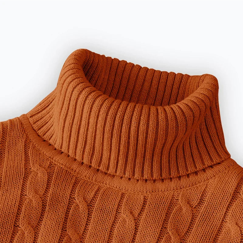 2026 New Men's High Neck Sweater Solid Color Pullover Knitted Warm Casual Turtleneck Sweatwear Woolen Mens Winter Outdoor Tops