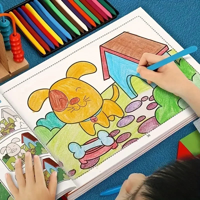 46-Page Kids Drawing& Painting Coloring Book- Educational Art