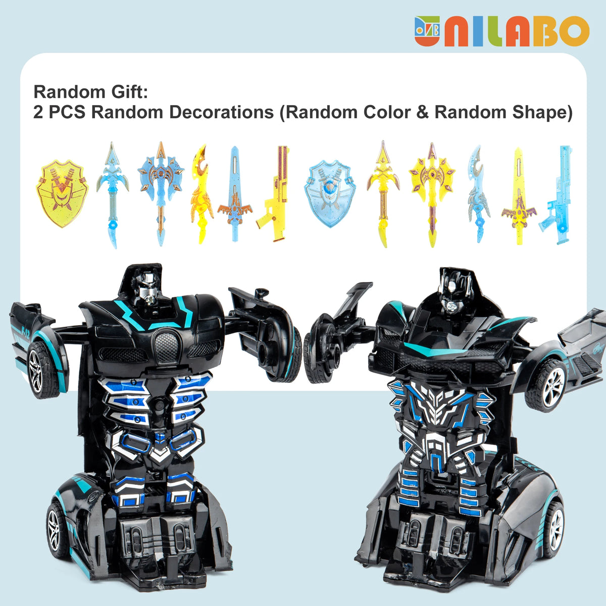Transformable Robot Sports Car Toy, No Batteries, Educational Kids,