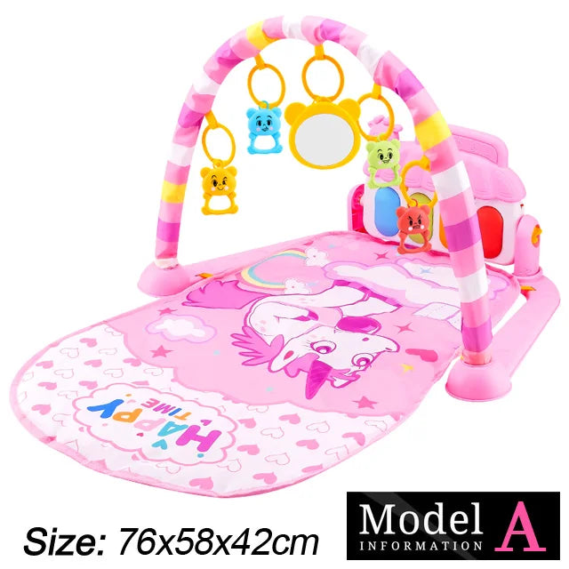 Baby Fitness Stand Music Play Gym Activity Toy Newborn Piano Crawling