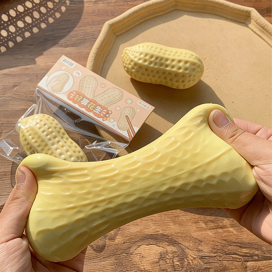 2 Styles Peanut Squishy Toy Crunchy Or Slow Rebound Food Shaped
