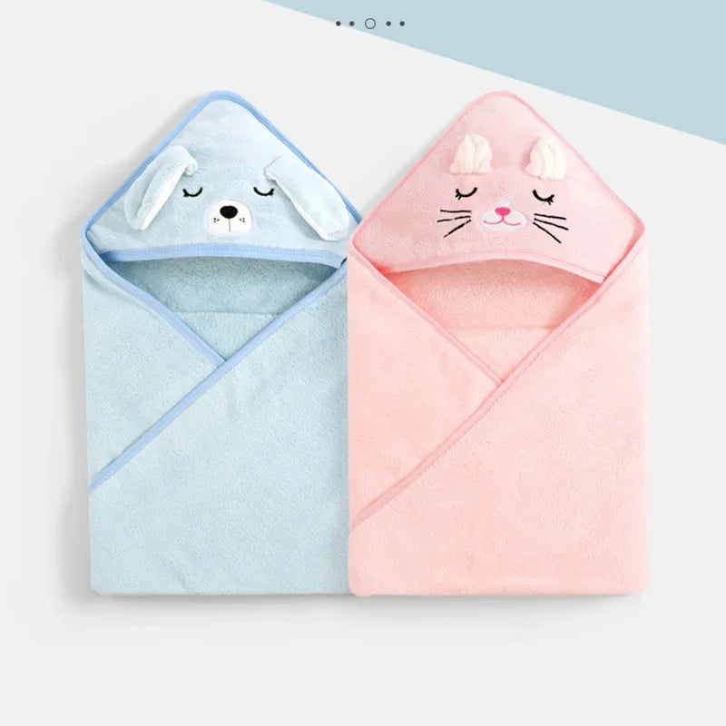 Cartoon Animal Baby Bath Towels Soft Newborn Hooded Towel Blanket