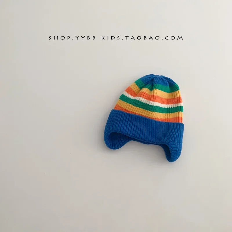 Baby wool hat cute bear ear protection hat children winter thickened