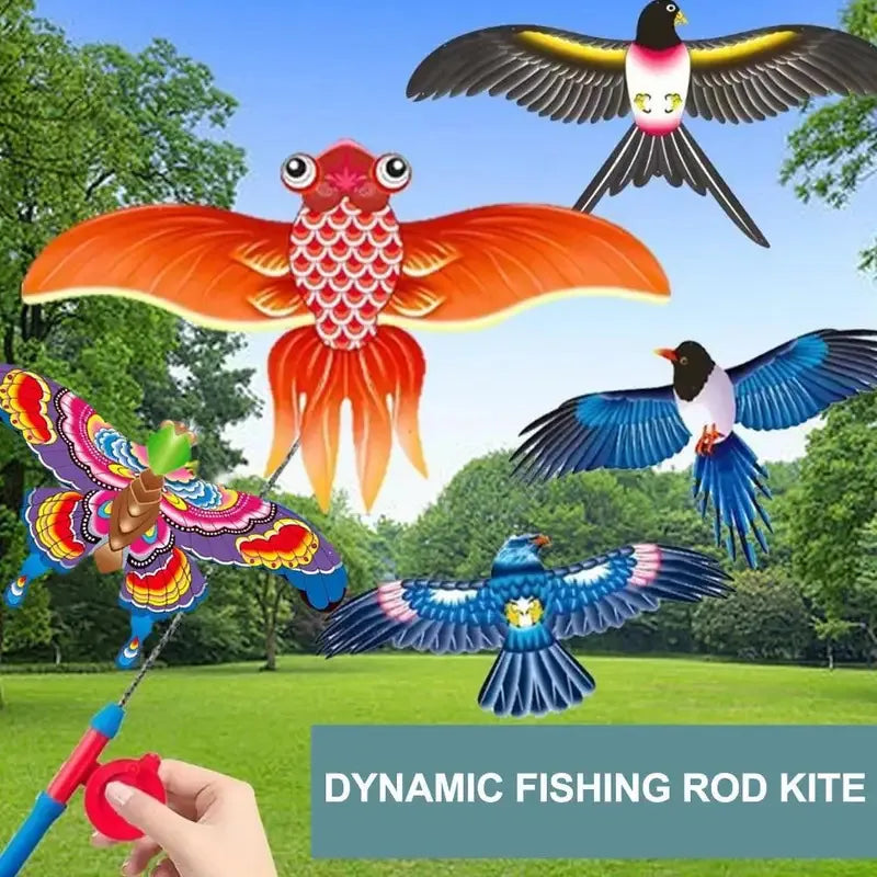 Children Kite Toy Cartoon Eagle Foldable Mini Plastic Toy Kite Hand