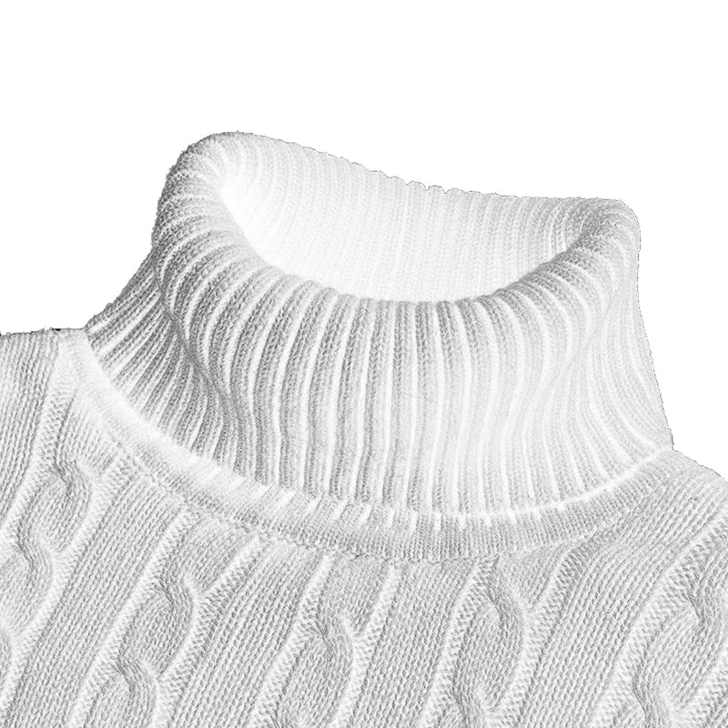 2026 New Men's High Neck Sweater Solid Color Pullover Knitted Warm Casual Turtleneck Sweatwear Woolen Mens Winter Outdoor Tops