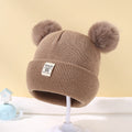 Autumn Winter Baby Warm Knitted Hats With Pom Kids Knit Beanie Hat