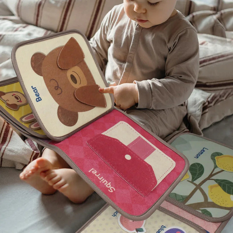 Montessori Busy Book Baby Early Education Book，Puzzle Toy Animal