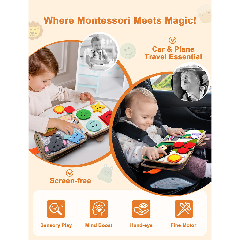 Montessori Toy Busy Board Giraffe Busy Book Preschool Learning
