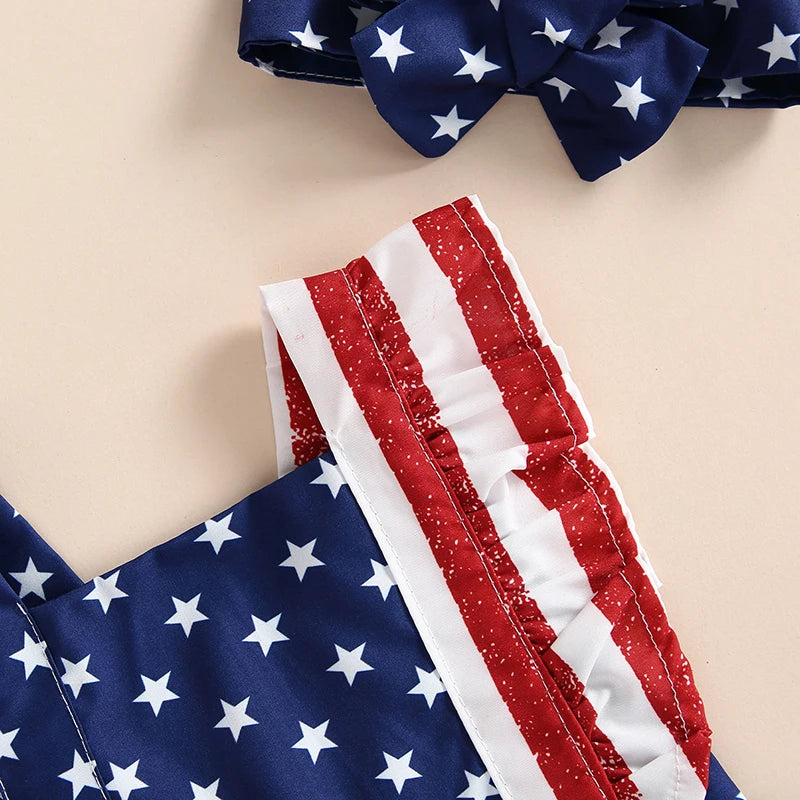Citgeett Summer Independence Day Infant Baby Girl Outfits Sleeveless