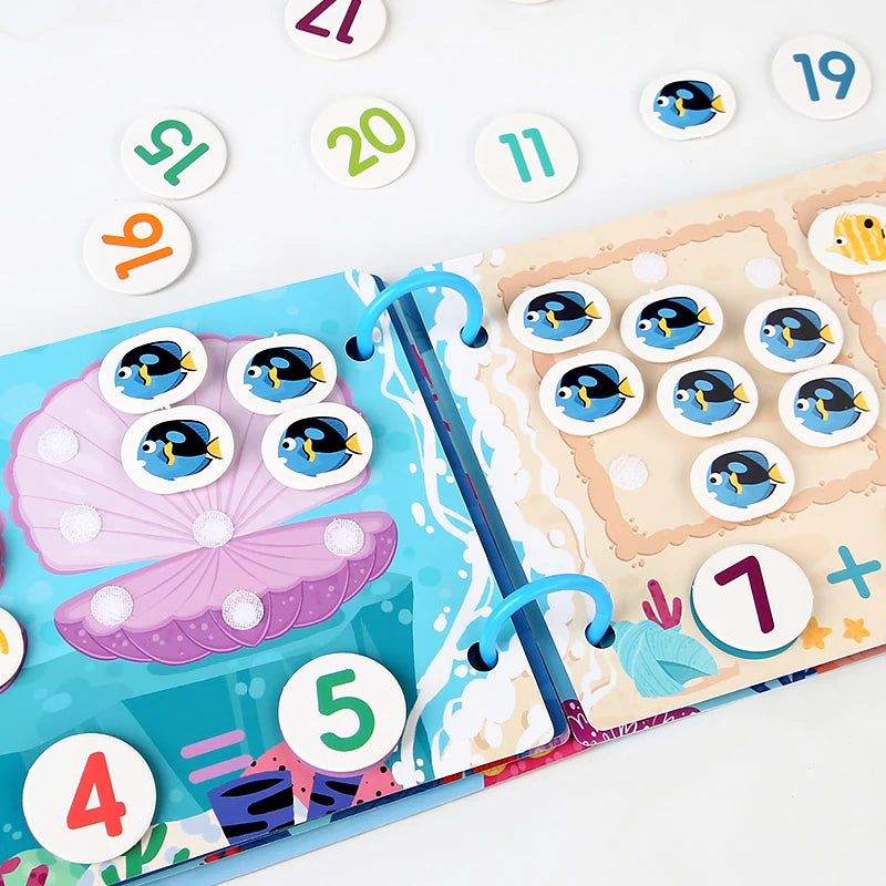 Montessori Scene Stickers DIY Hand-on Puzzle Reusable Books Cartoon