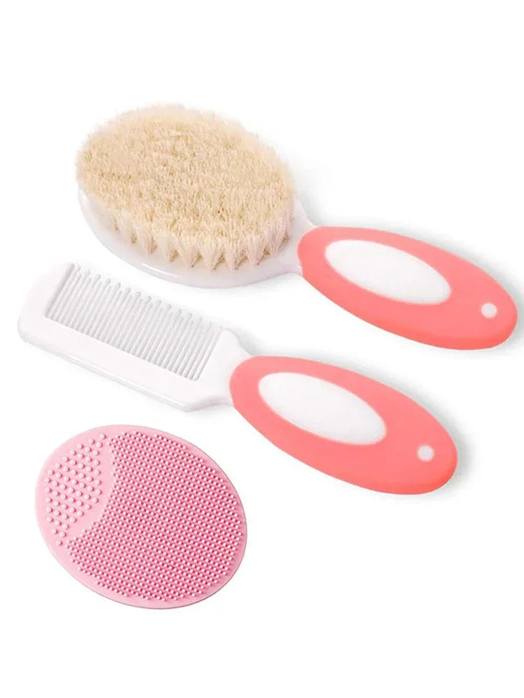 Baby Hair Brush Set for Newborn Toddlers Soft Bristles Silicone