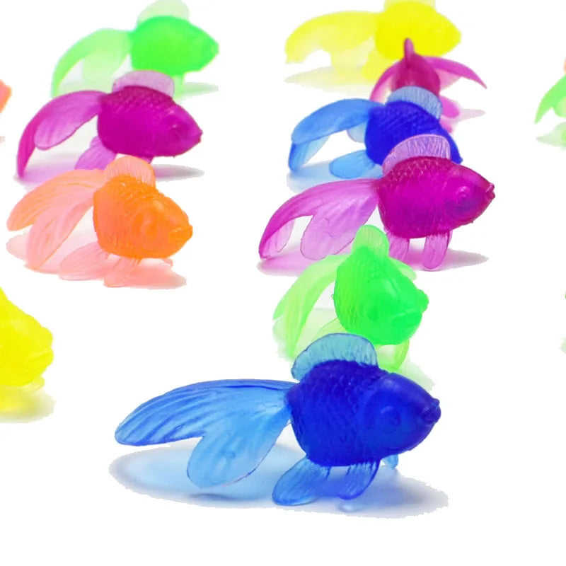 Children's 10Pcs/Set Kawaii Simulation Rubber Goldfish Baby Bath