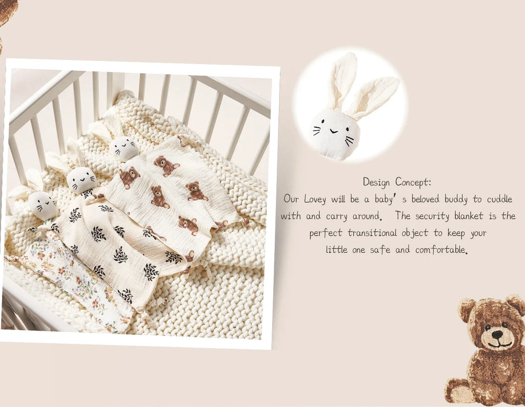 Baby Soothing Towel Soft Rabbit Doll Cotton Teether Infant Comfort