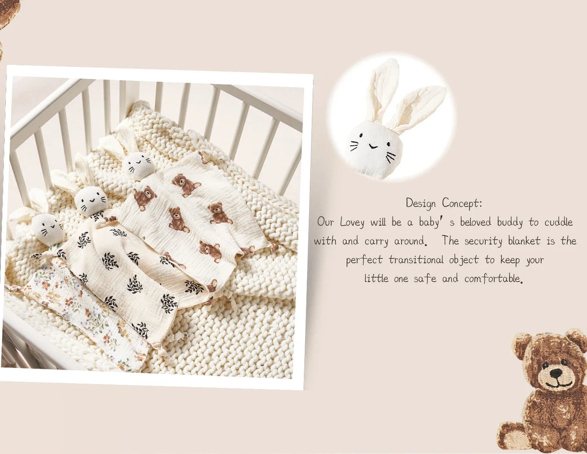 Baby Soothing Towel Soft Rabbit Doll Cotton Teether Infant Comfort