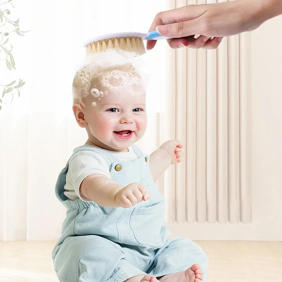 Baby Hair Brush Set for Newborn Toddlers Soft Bristles Silicone