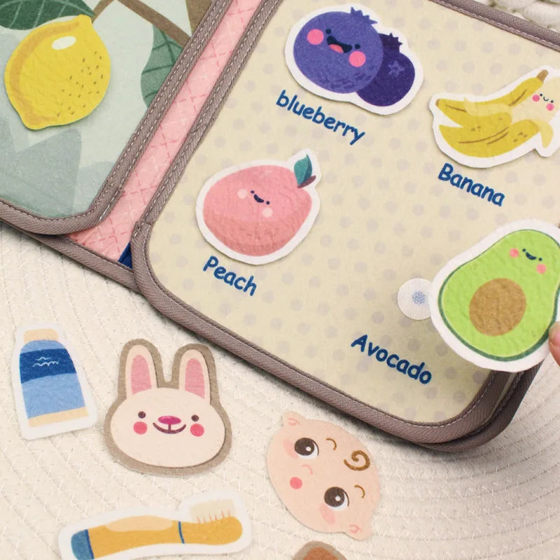 Montessori Busy Book Baby Early Education Book，Puzzle Toy Animal
