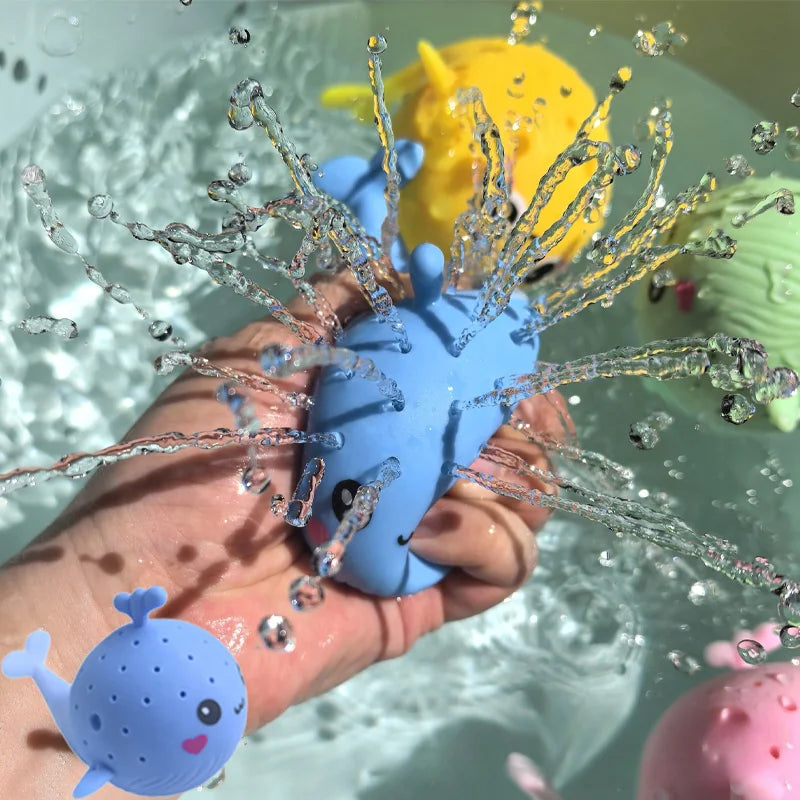 Baby Bath Toy Sponge Water Absorbing Whale Squeezing Stress Relief