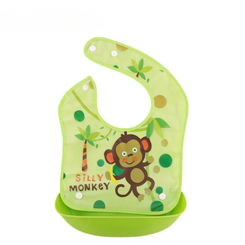 Kids Waterproof Baby Bibs Baby Cartoon Printed Kids Bib Adjustable
