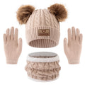 Autumn and Winter Children's Hats and Neck Gloves Set, Cute,