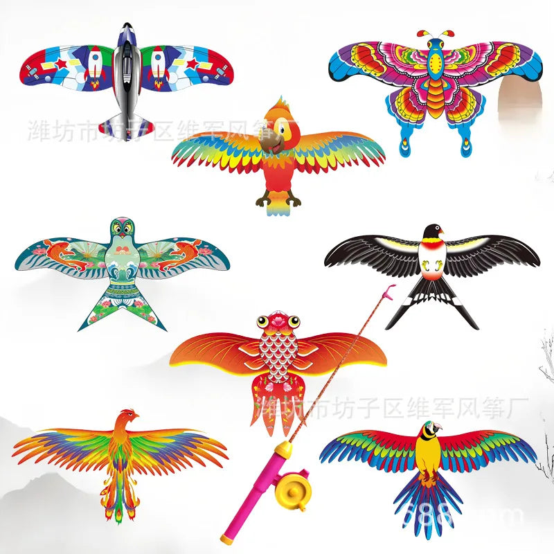 Children Kite Toy Cartoon Eagle Foldable Mini Plastic Toy Kite Hand