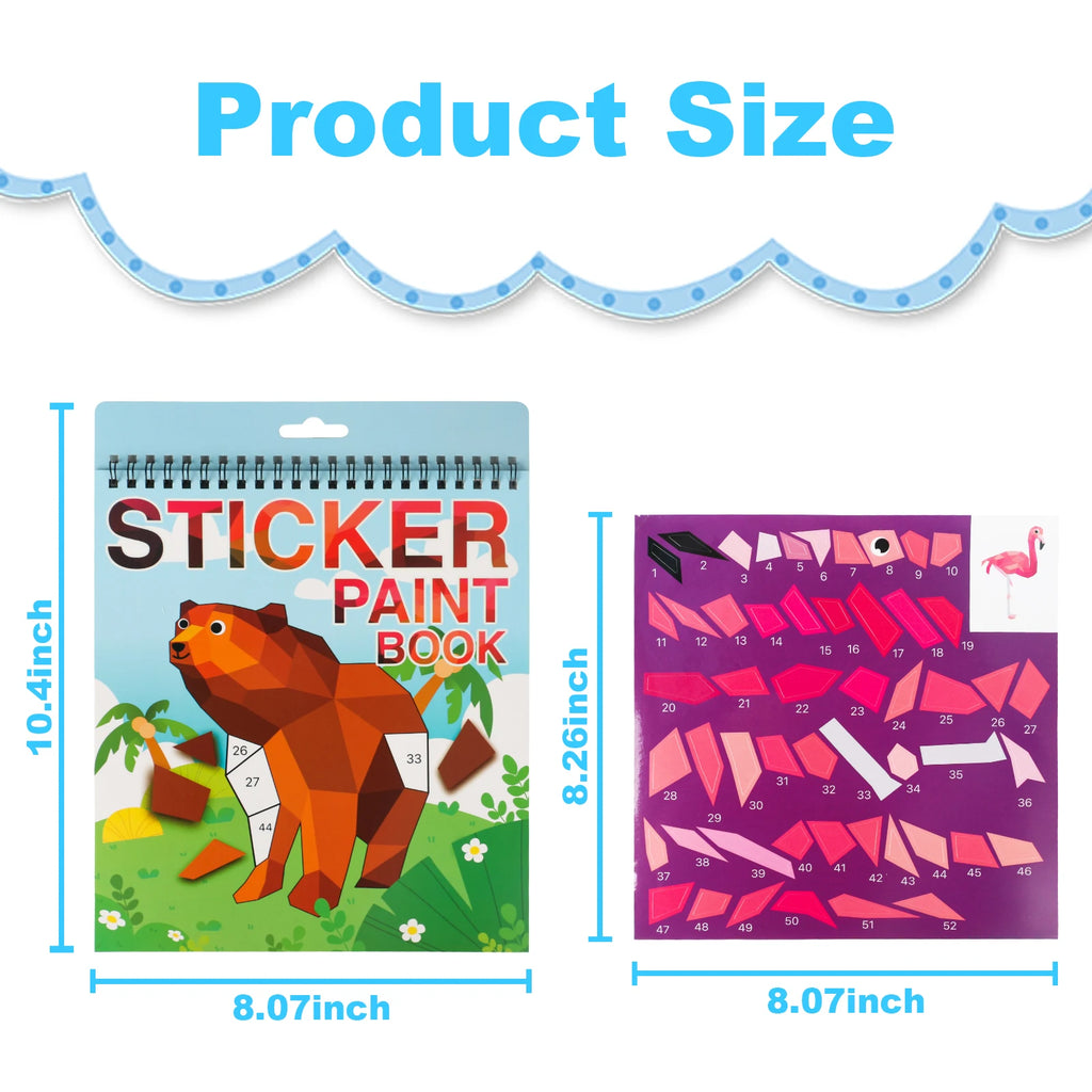 1PCS Sticker Book Crafts Ages 4-8, Sticker by Number for brain