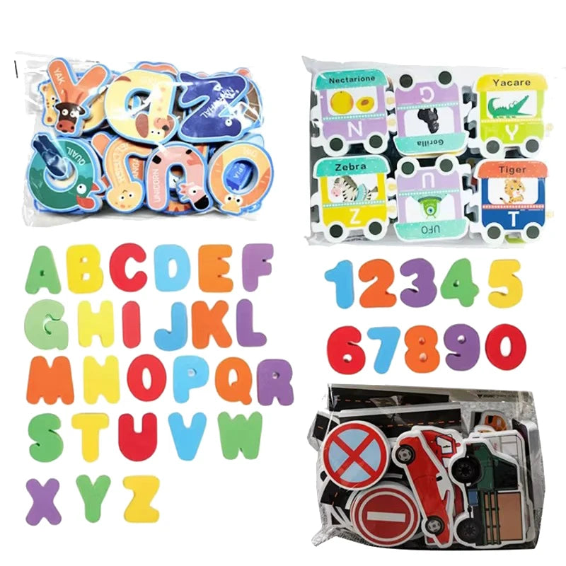 Baby Bath Toy Floating Foam EVA Puzzle Bathing Toy Letter Number
