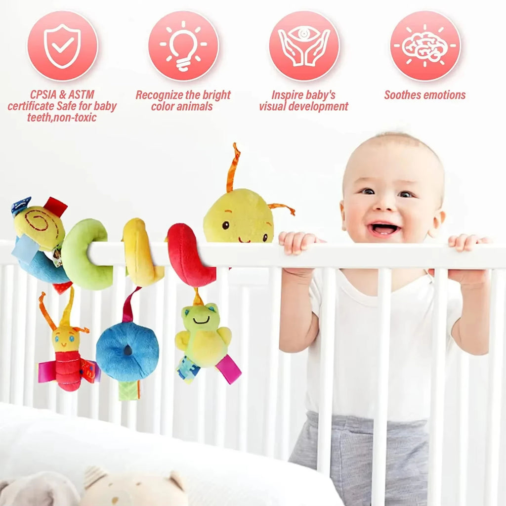 Baby Crib Hanging Rattles Toy Car Seat Toy Soft Mobiles Stroller Crib