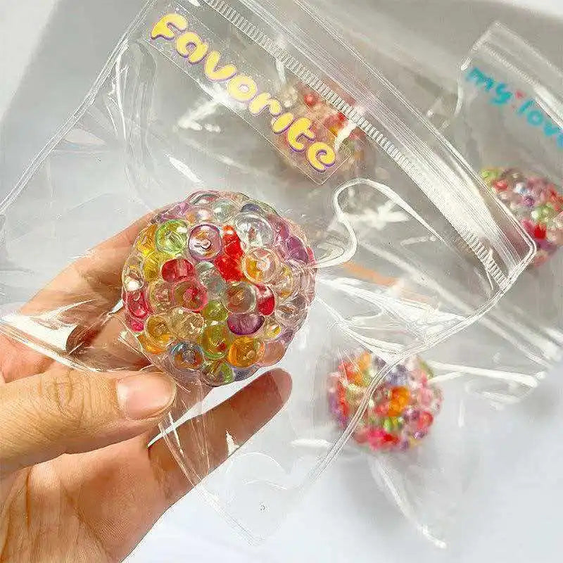 Fidget Ice Cube Colored Beads Squeeze Squishy Balls Hand Exercise