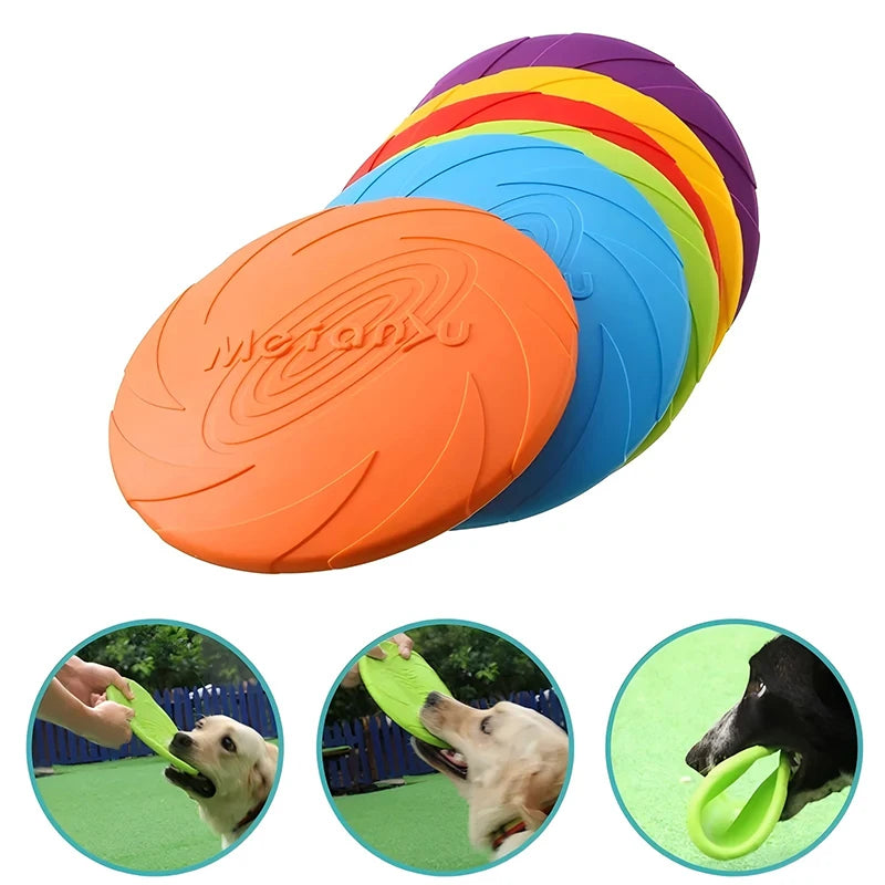 Dog Toy Silicone Flying Disc Fashion Multicolor Resistant Chew Toy