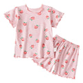 Baby Girl Strawberry Pajamas Set Summer Short Sleeve Thin Two Piece