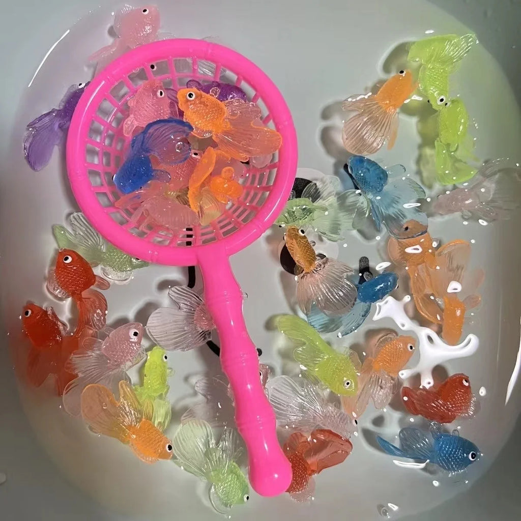Children's 10Pcs/Set Kawaii Simulation Rubber Goldfish Baby Bath