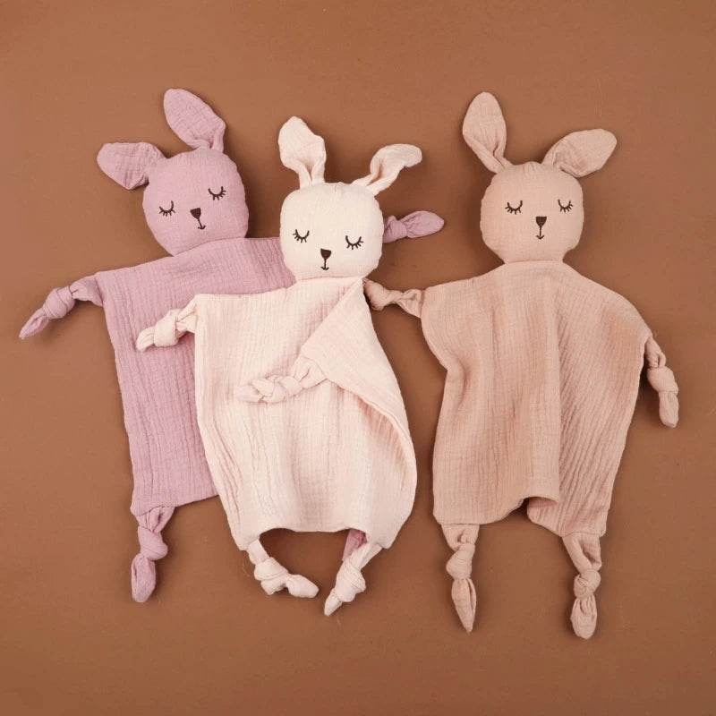 Cartoon Rabbit Baby Soother Toy Appease Bib Cartoon Burping Cloth for