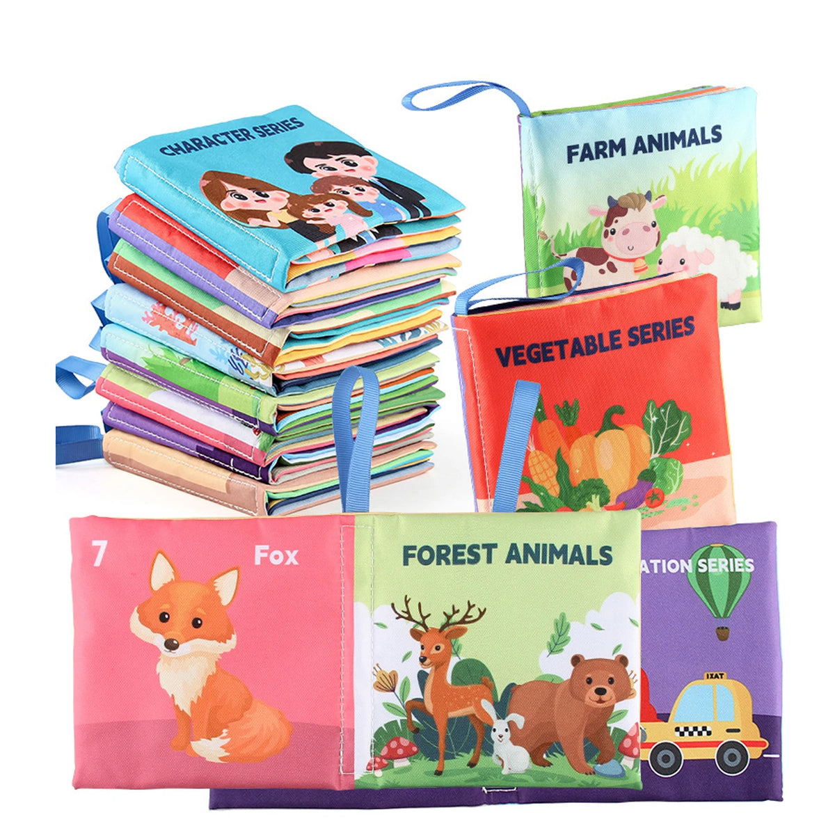 Soft Baby Books Toy Montessori 3D Touch Feel High Contrast Cloth Book