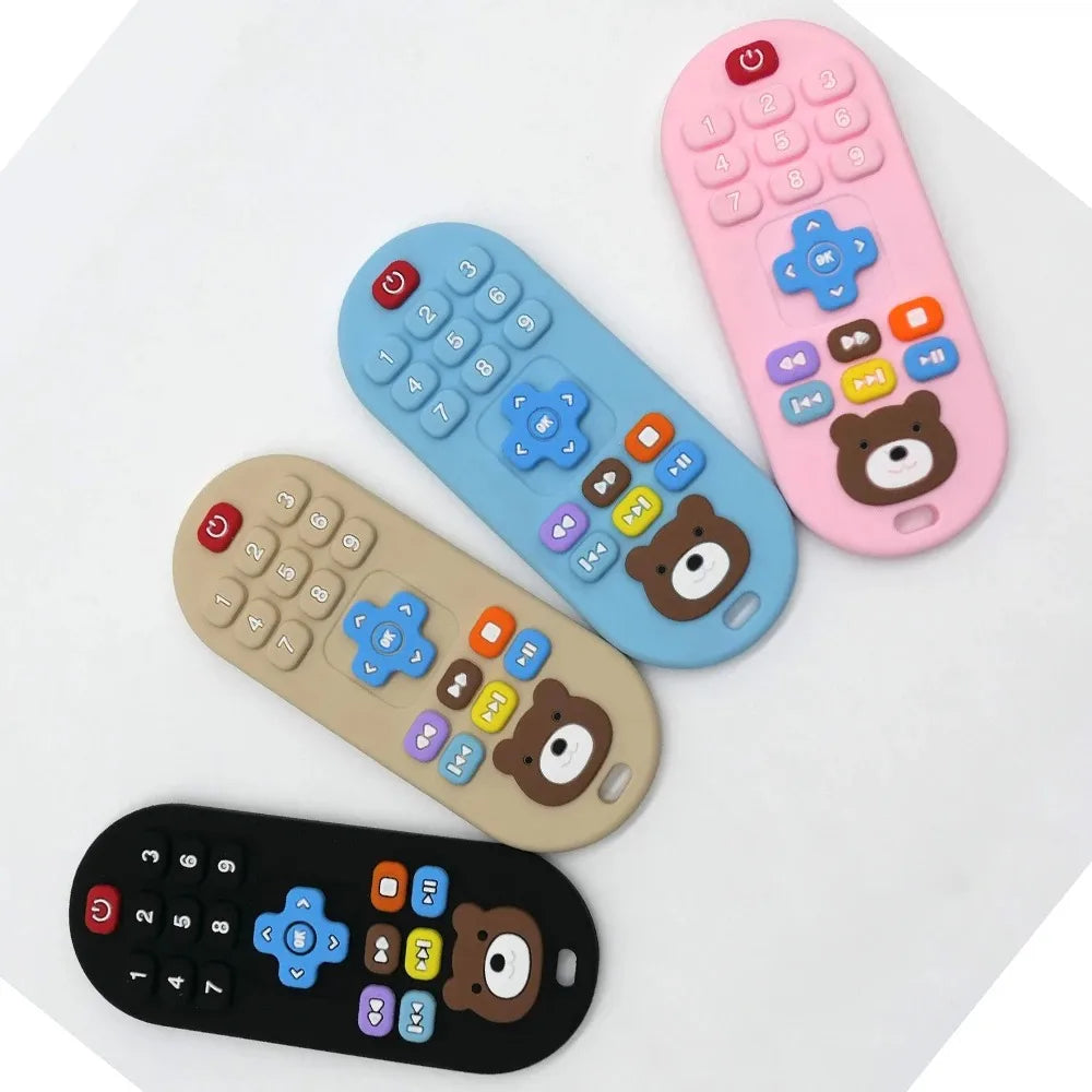 1/4pcs Children's teething remote control silicone material baby