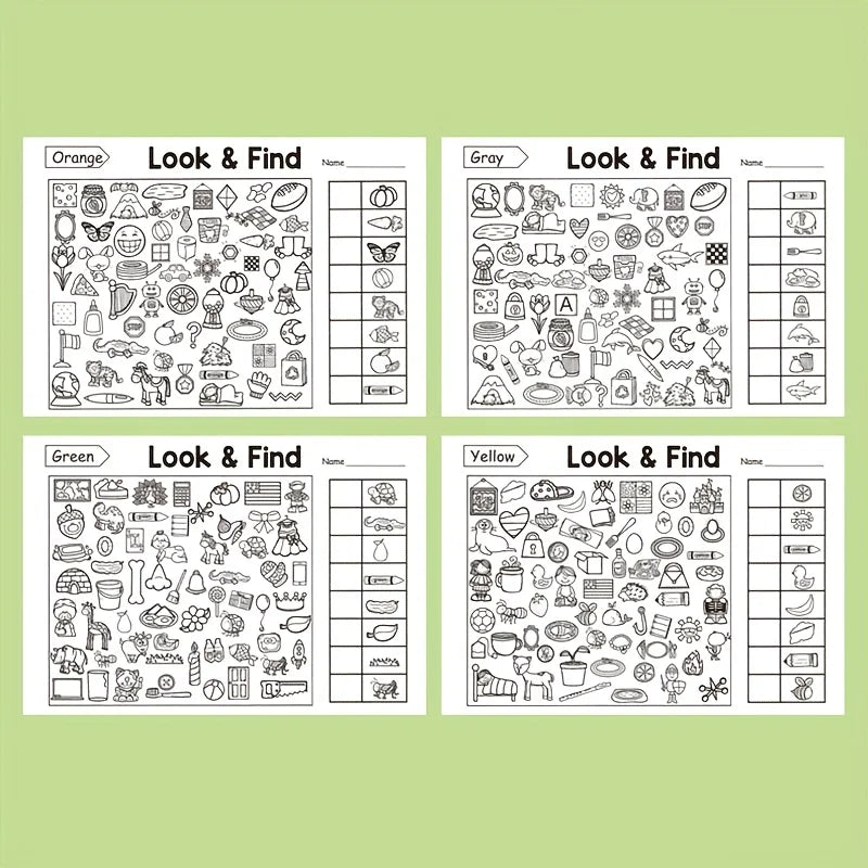 Children's Hidden Objects Coloring Book, with 100+ Find& Color Pages-
