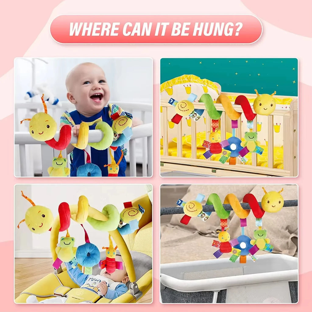 Baby Crib Hanging Rattles Toy Car Seat Toy Soft Mobiles Stroller Crib