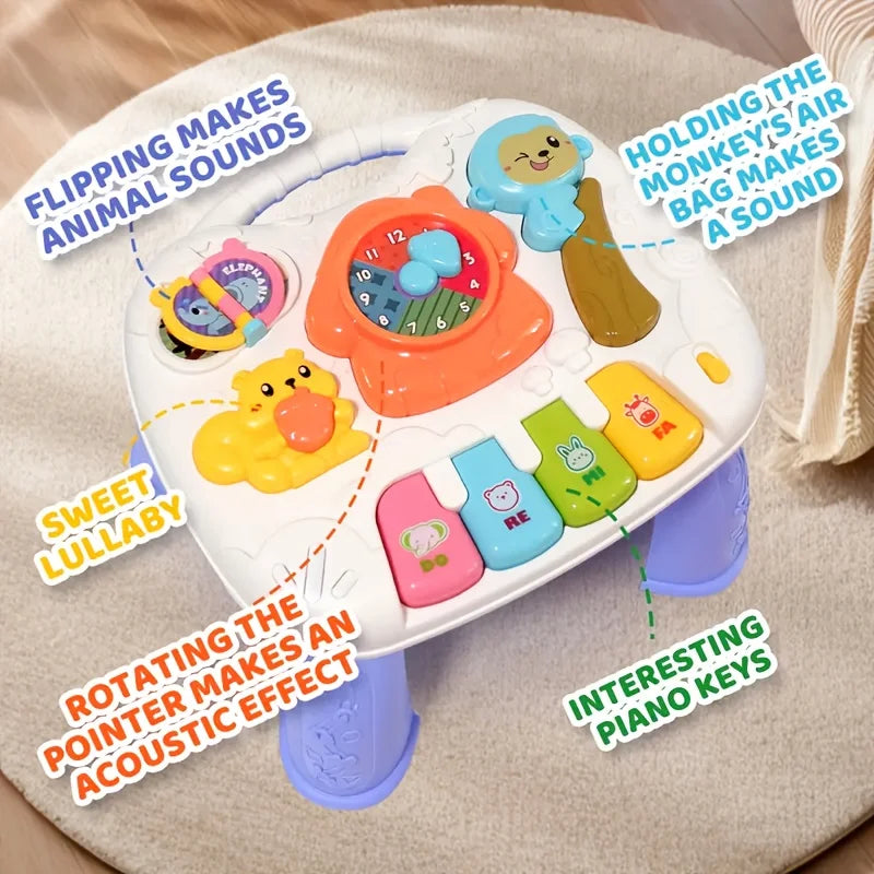 Baby Multifunctional Game Table Animal Sound Learning Piano Keys